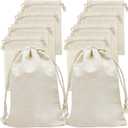 Jexila 24 Pieces Muslin Bags 4x6 inches Small Cotton Drawstring Gift Pouch Sachet Bag for Wedding Party Favor,Jewelry,DIY Crafts (1 Count (Pack of 24))