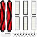 Q5 Replacement Accessories Kit Compatible with Roborock Q5 / Q5+ Plus Robot Vacuum, 2 Main Brushes, 6 Washable Filters, 8 Side Brushes, 1 Cleaning Tool, 1 Screwdriver (Not for Q5 Max / Q5 Pro)