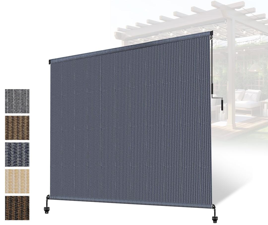 Outdoor Roller Shade 7'W x 8'H,Patio Shades Roll Up Outdoor Blind for Porch