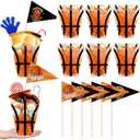 8 Sets Plastic Basketball Popcorn Boxes with Pennant Flags 5"x 6.3" Senior Night Basketball Party Decorations Concession Stand Supplies Team Gift Basket for Sport Party Favors Birthday Supplies (EXP 12/29/29)