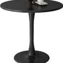 Black Round Table Modern Dining Table Tulip Round Kitchen Table Mid Century Coffee Table for Living Room, 31.5 inch