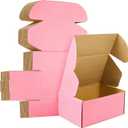 6x4x3 inches Shipping Boxes Set of 25, Small Corrugated Cardboard Box, Literature Mailer, Gift Boxes (Pink, 6x4x3)