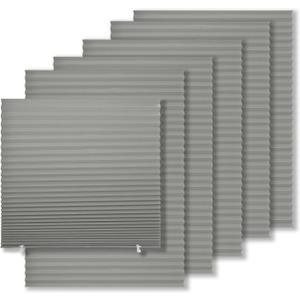 6 Pack Temporary Light Filtering Paper Shades for Windows,Paper Pleated Blinds with Adhesive,No Tools No Drilling Free Cut Size Temporary Room Darkening Shades(Grey, 36" W x 72" H), 36"W*72"H - 6 PC