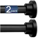 ENJOYBASICS 2 Pack Adjustable Spring Tension Curtain Rods 32 to 66 Inches, Stainless Steel Matte Black Shower Rod No Drilling for Window, Bathroom, Closet, Room Divider, 7/8" Diameter