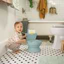 Ingenuity My Size Potty Pro 2-in-1 Potty Training Toilet, Floor Potty with Removable Potty Seat for Standard Toilets, Realistic Flushing Sound, For Toddlers Ages 18+ months, Up to 50 lb - Green