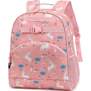 FlowFly Kids Backpack for Toddler Boys Girls, Simple Lightweight Bookbag for Daycare Kindergarten Elementary School Travel, Small Modern Bag (large 15'', Unicorn)