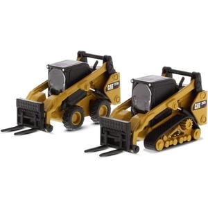 Diecast Masters 1/64 Caterpillar 272D2 Skid Steer Loader and Caterpillar 297D2 Compact Track Loader Set of 2