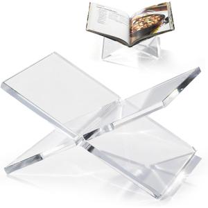 Acrylic Book Stand 1286, Clear 8 mm Thick Book Holder & Display Stand for Cookbooks, Bibles, Art Books, Recipe Books, Photo Albums, Desk Reading & Coffee Table Dcor
