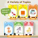 JoyCat Talking Flash Cards for Toddlers 3-5, 314 Words with Durable Thick Cards & Clear Audio, Easy to Slide in and Out, Speech Therapy Toys, Birthday Gifts for Boys Girls