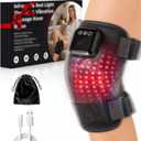 Red Light Therapy Knee Brace: Cordless Vibration Knee Massager for Pain Relief with Heat, Rechargeable Near Infrared Light Device 660nm & 850nm for Knee Shoulder Elbow, Birthday Gift for Dad/Mom