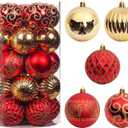20 pcs Christmas Tree Balls, 3.16" Shatterproof Christmas Ornament Decorations for Christmas Tree Hanging Decorative Red Gold Bauble Set for Home Party Wedding Decor (80mm/3.15")