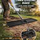 Lawn Leveling Rake, 30"x10" Heavy Duty Lawn Leveler with 72" Stainless Steel Adjustable Handle, Effort Saving Leveling Tool for Soil, Dirt, Sand, Backyard, Garden & Golf Course