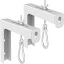 Universal Projector Screen L-Bracket Wall Hanging Mount 6 inch Adjustable Extension with Hook Manual, for Wall or Ceiling Mount Home Projector and Movie Screens, 80 Lb Capacity Each(White)