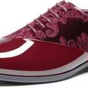 Bruno Marc Men's Dress Tuxedo Shoes Classic Patent Velvet Lace-up Formal Caden Oxford (10, Dark Red)
