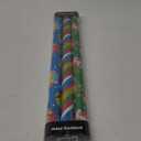 CAMKUZON Christmas Foil Wrapping Paper with Cut Lines on Reverse 3 Rolls Pack - Dancing Santa Claus, Colorful Stripes and Assorted Christmas Characters - Holiday Wrapping Paper Bundle, 24 Inch X 144