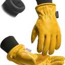 toolant Leather Winter Work Gloves for Men, 100% Grain Cowhide with Warm Thinsulate Lining, Water & Abrasion Resistance (XX-Large)