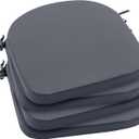 Outdoor Chair Cushions Set of 4: Waterproof & Fade Resistant Patio Furniture Cushions - 17 x 16 x 2 Inch Non Slip Round Corner Seat Cushion Pads with Removable Cover for Garden Yard Lawn, Dark Grey