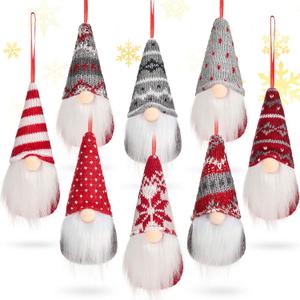 Christmas Gnomes Ornaments Handmade Scandinavian Santa Plush Swedish Gnome Ornaments Christmas Tree Hanging Decoration Holiday Xmas Home Decor