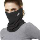 Vanolu Winter Neck Gaiter for Men Women, Soft Thermal Fleece Neck Warmer Face Cover Scarf for Cold Weather (Black)