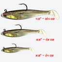 USA Bass Tackle Patriot Shad - Scent Infused Paddle Tail Swimbaits Pre Rigged Fishing Lures Premium Bait Strong Owner Hook, Fishing Gear for Bass Freshwater Predator Fish (1/4oz - 2.8", HD Trout)