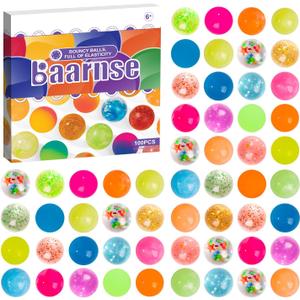 100PCS Colorful Small Bouncy Balls Bulk with Gift Box Mixed Colors Mini Bounce Bouncy Balls for Kids Party Favors, Carnival Prizes, Birthdays Gift, Easter Gifts (18 mm/ 0.71 Inch) (Multicolored)