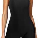 ATTRACO Womens Boyleg Sport One Piece Swimsuit Athletic Swimwear Training Bathing Suit, XL