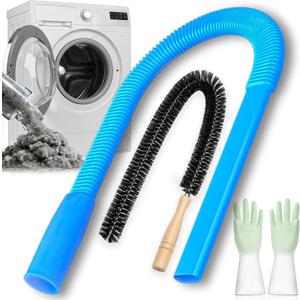 Dryer Vent Cleaning Kit for Vacuum, Universal Dryer Lint Vacuum Attachment with Long Flexible Hose & Brush, Dryer Lint Vac Attachment for Quick Lint Removal, for Most Vacuum Cleaners (1PC)