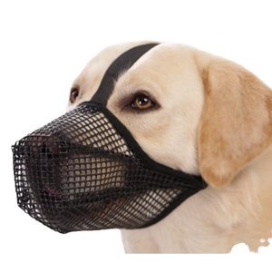 Dog Muzzle, Patented Soft Mesh Muzzle for Small Medium Large Dogs for Scavenging Biting Licking and Chewing, Allows to Pant and Drink (M, Black)