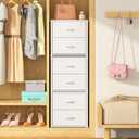 DAOUTIME 3-Pack Stackable Storage Drawers (6 Drawers Total), White Closet Organizer for Clothes, Stackable Drawer Dresser for Closet, Stackable Drawers for Bedroom, Living Room, Pantry, Under Bed