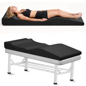 Ergonomic Lash Bed Topper, High-Density Foam Massage Table Topper with Plush Removable Cover, Non-Slip Massage Table Pad for Salon, Spa, Facial,Lash Extension Beds, 71"x28" (Black)