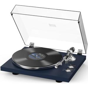 Retrolife® Vinyl Record Players Turntable with BT Wireless Output,Dark Blue