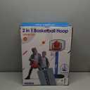 2 in 1 Kids Basketball Hoop and T Ball Set - Adjustable Height, Kids Baseball Tee with Automatic Pitching Machine, Indoor Outdoor Sport Toys Gifts for Toddler Boys Girls Age 1-5, Blue