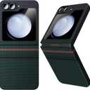 BENKS Z Flip 6 Case, Aurora ArmorAir Series for Galaxy Z Flip 6 Case, Ultra Slim & Light, PowerShare and Wireless Charging Compatible, Built with Kevlar 600D & 1500D Black