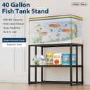 Urban Deco 40 Gallon Fish Tank Stand 660LBS Capacity For Aquarium Stand Metal Fish Tank Stand 36.6"x18.5"x30" Dual-Layer Design Terrarium Stand Ideal for Home and Office, Black