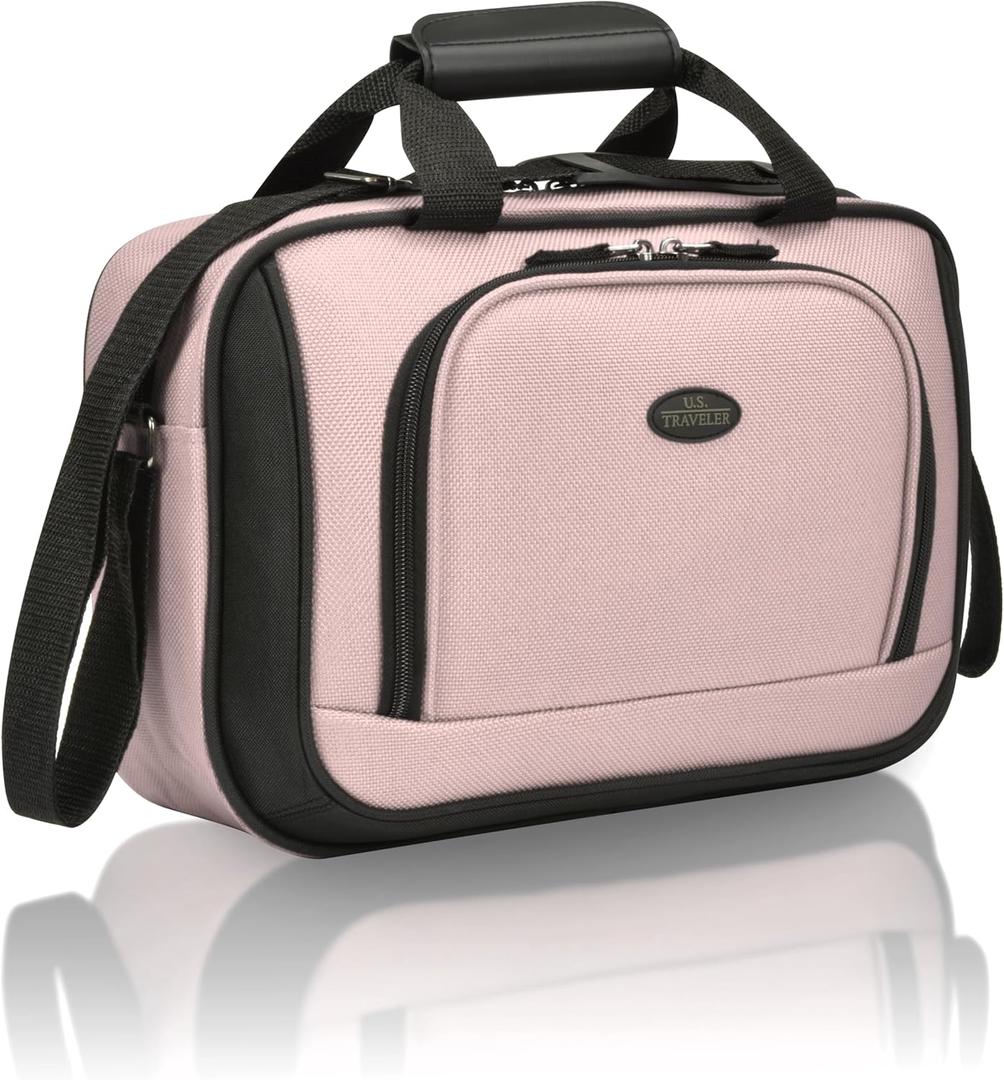U.S. Traveler Rio 14" Travel Tote Bag, Lightweight 1200D Carry-On Bag for Women & Men, Parent SKU (Pink)