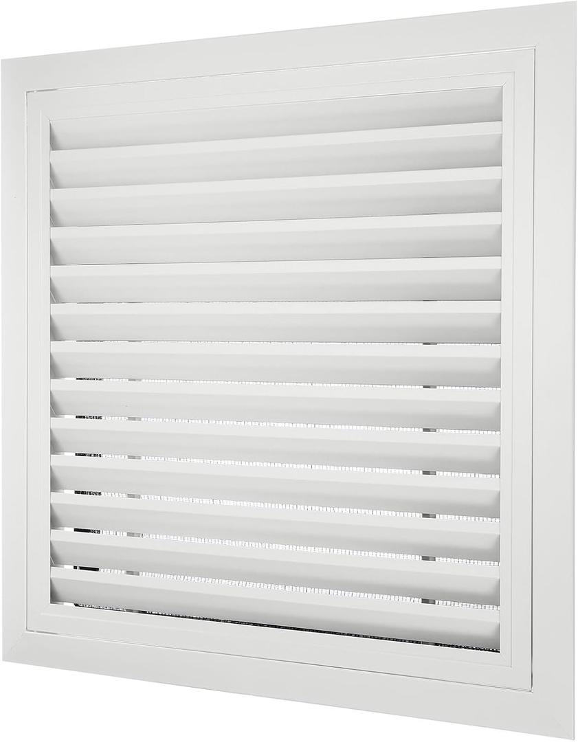 PATIKIL 20" x 20" Aluminum Return Grille, Return Air Vent Cover Linear Bar Removable Grille with Mesh Filter for Sidewall Wall Ceiling Floor HVAC System, White