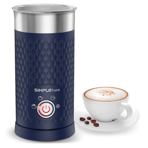 SIMPLETASTE Milk Frother, 4in1 Electric Milk Frother and Steamer, Automatic Warm and Cold Foam Maker and Milk Warmer for Latte, Cappuccinos, Dark Blue
