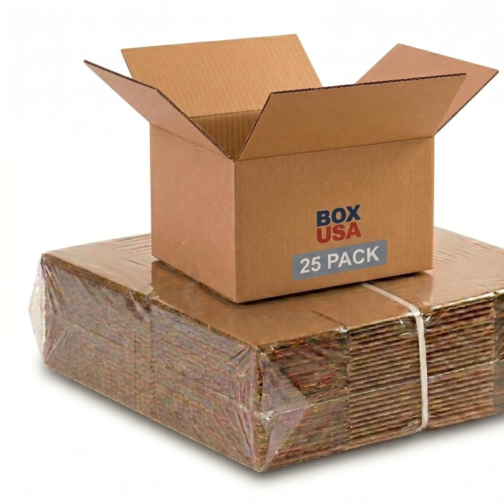 BOX USA Small Shipping Boxes 10"L x 10"W x 6"H (25-Pack) - Small Corrugated Cardboard Packaging Boxes for Shipping, Packing, Moving, and Storage at Home, Office, or Business