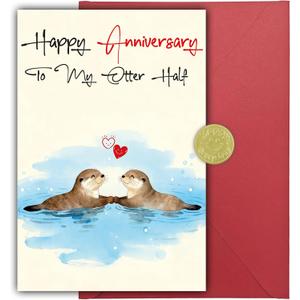 3 x Anniversary Card for Men, Romantic & Funny Anniversary Day Gift for Him or Her, Husband Wife & Boyfriend Girlfriend, Cute Home Decoration, Double-Sided (06)