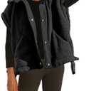 OPCAKM Women's Fuzzy Fleece Vest Oversized Sleeveless Sherpa Jacket Warm Button Down Gilet Outerwear with Pockets, Size L