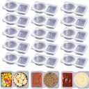15 Sets Double Compartment Condiment Containers with Lid, Transparent Small Plastic Dipping Containers for Condiments or Dips, Sauce Snack, Salad Dressing, Sampling, Travel Snack