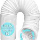 Portable Air Conditioner Hose 5.1 Inch Diameter,Portable AC Hose Exhaust Vent With Anti-Clockwise Thread Length up to 80 Inches