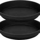 2 Pack Plant Saucer 10 Inch, Drip Trays for Potted Plants, Flower Pot Saucers Plant Trays for Pots, Plastic Planter Tray for Indoors, Plant Water Catcher Tray, Birdbaths for Outdoors (Black)