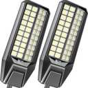 loyoele 900000LM 10000W Solar Street Lights Outdoor  LED Solar Light with Motion Detection, Dusk to Dawn, Weatherproof, Ideal for Security Lighting in Driveways and Parking Lots (10000W-2 Pack, Black)