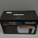 Mueller UltraToast Full Stainless Steel Toaster 4 Slice, Long Extra-Wide Slots for Bagels and Waffles, 6 Browning Levels, LED Display, Cancel/Defrost/Reheat Functions & Removable Tray, Kitchen Gadgets