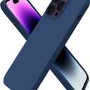 ORNARTO Compatible with iPhone 14 Pro Max Case 6.7, Slim Liquid Silicone 3 Layers Full Covered Soft Gel Rubber Phone Case Protective Cover with Microfiber Lining 6.7 inch-Storm Blue