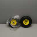 AR-PRO (2 Pack) 4.10/3.50-4 Tire and Wheel, Replacement 10-Inch Pneumatic Tire with 5/8" Bearings and 2.2" Offset Hub, Compatible with Hand Truck, Wheelbarrow, Wagon, Gorilla Carts (Yellow)