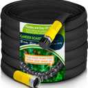 LAVEVE Flat Garden Soaker Hose 200 FT, Heavy Duty Water Hoses Irrigation System, Leakproof Drip Tubing Watering for Lawn, Flower Bed, Vegetable Field (50FT x 4Pack)