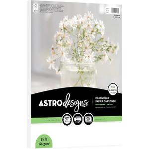 Astrodesigns Cardstock, Bright White, 97 Brightness, 8.5" x 11", 65 lb., Thick & Durable Paper, 50 Sheets, Perfect for DIY Projects, Card Making, Scrapbooking & Invitations (91334-01)