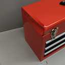 BIG RED Metal Tool Box, 20.5-inch, Portable Metal Tool Box with 4 Drawers, Small Tool Chest with EVA Liners, Ball Bearing Slide Drawers Locking & Powder Coated Finish, Multi-Function Tool Organizer